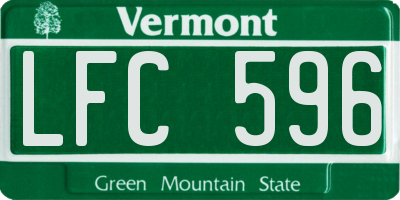 VT license plate LFC596