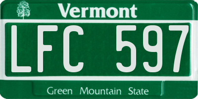 VT license plate LFC597