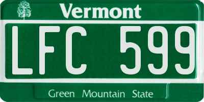 VT license plate LFC599