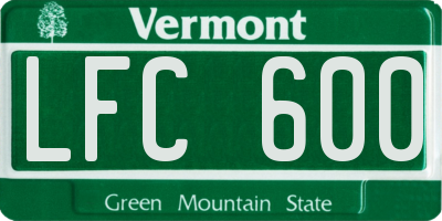VT license plate LFC600