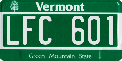 VT license plate LFC601