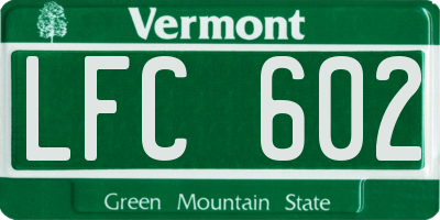 VT license plate LFC602