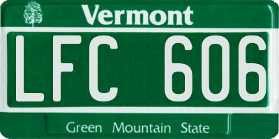 VT license plate LFC606