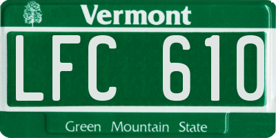 VT license plate LFC610