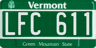 VT license plate LFC611