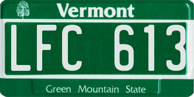 VT license plate LFC613