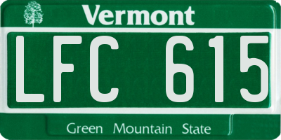 VT license plate LFC615