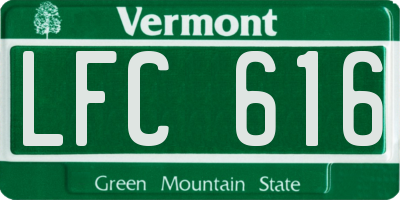 VT license plate LFC616