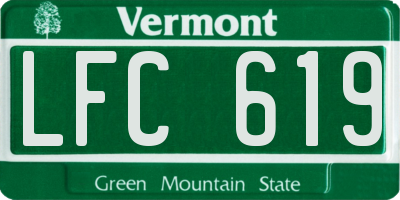 VT license plate LFC619