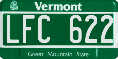 VT license plate LFC622