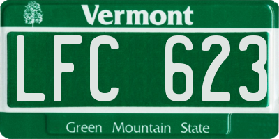 VT license plate LFC623