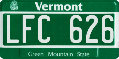 VT license plate LFC626