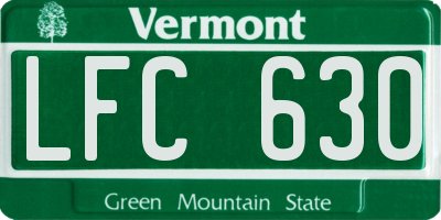 VT license plate LFC630