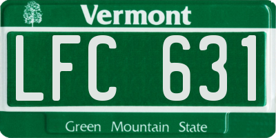VT license plate LFC631