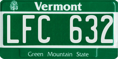 VT license plate LFC632