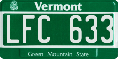 VT license plate LFC633
