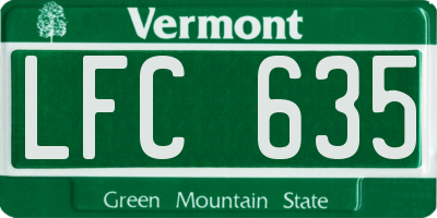 VT license plate LFC635
