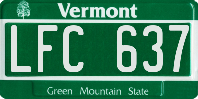 VT license plate LFC637