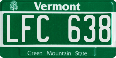 VT license plate LFC638