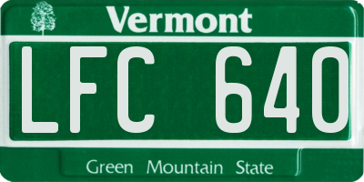 VT license plate LFC640