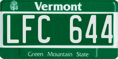 VT license plate LFC644