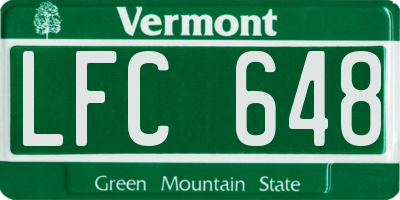 VT license plate LFC648