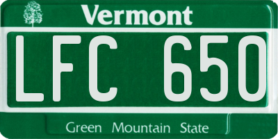 VT license plate LFC650