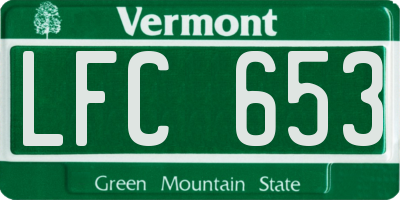 VT license plate LFC653