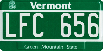 VT license plate LFC656