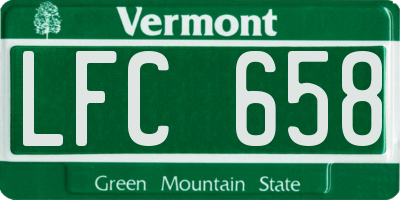 VT license plate LFC658
