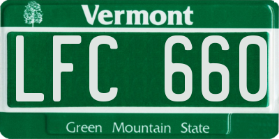 VT license plate LFC660