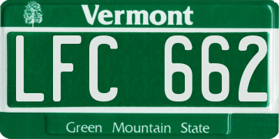 VT license plate LFC662