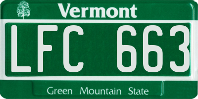 VT license plate LFC663