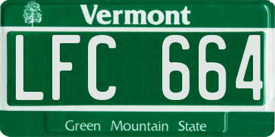 VT license plate LFC664