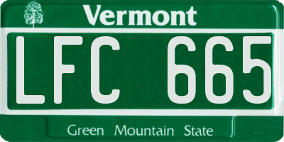 VT license plate LFC665