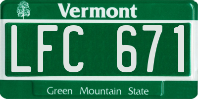 VT license plate LFC671