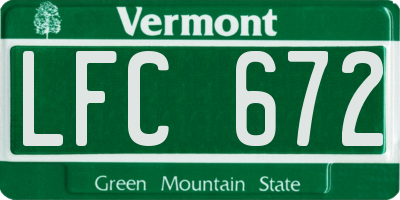 VT license plate LFC672