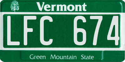 VT license plate LFC674
