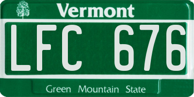 VT license plate LFC676