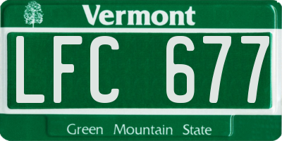 VT license plate LFC677