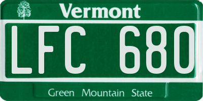VT license plate LFC680
