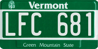 VT license plate LFC681