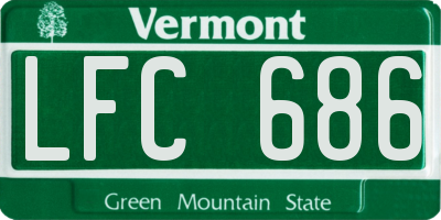 VT license plate LFC686