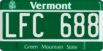 VT license plate LFC688