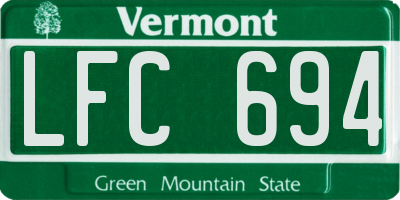 VT license plate LFC694
