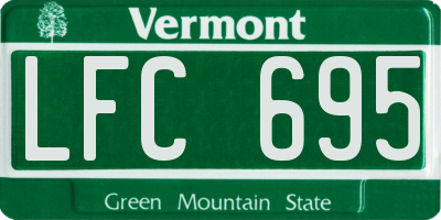 VT license plate LFC695