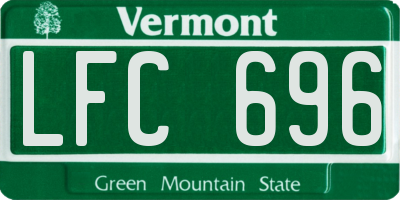 VT license plate LFC696