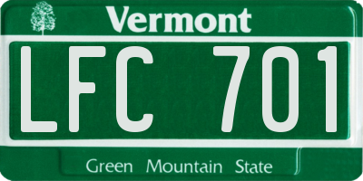 VT license plate LFC701