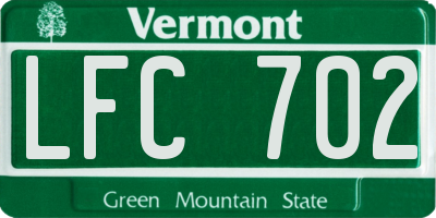 VT license plate LFC702