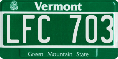VT license plate LFC703